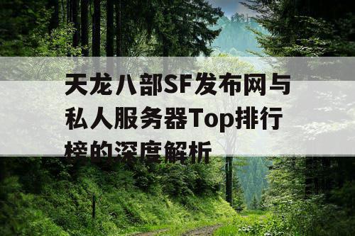 天龙八部SF发布网与私人服务器Top排行榜的深度解析