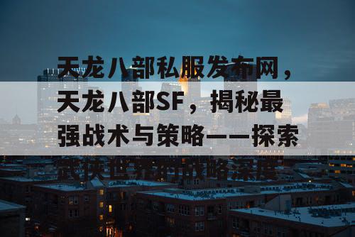 天龙八部私服发布网，天龙八部SF，揭秘最强战术与策略——探索武侠世界的战略深度