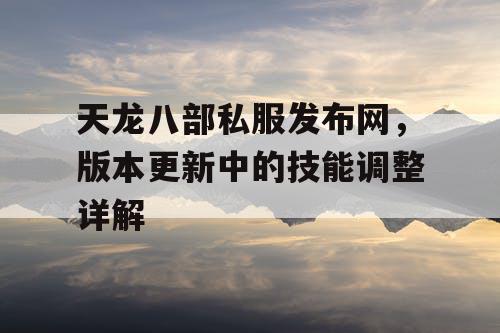 天龙八部私服发布网——版本更新中的技能调整详解