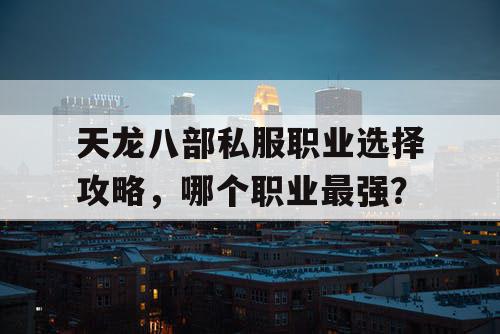 天龙八部私服职业选择攻略，哪个职业最强？