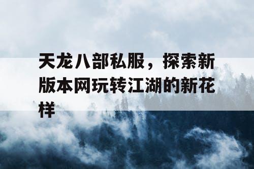 天龙八部私服，探索新版本网玩转江湖的新花样