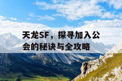 天龙SF，探寻加入公会的秘诀与全攻略