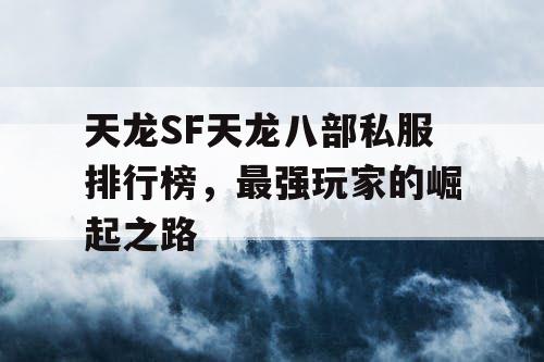 天龙SF天龙八部私服排行榜，最强玩家的崛起之路