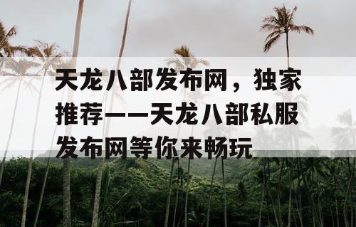 天龙八部发布网，独家推荐——天龙八部私服发布网等你来畅玩