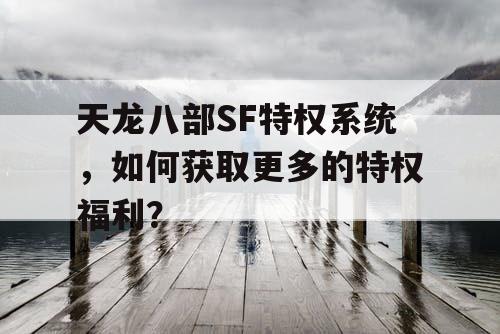 天龙八部SF特权系统，如何获取更多的特权福利？