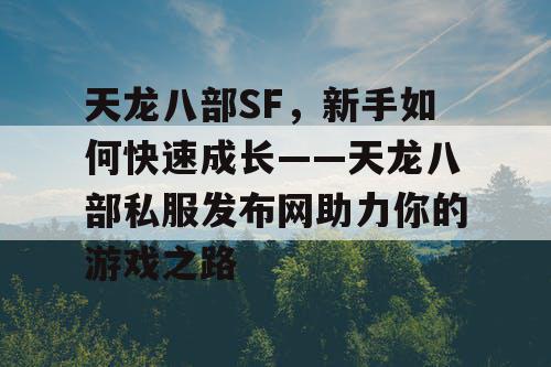 天龙八部SF，新手如何快速成长——天龙八部私服发布网助力你的游戏之路