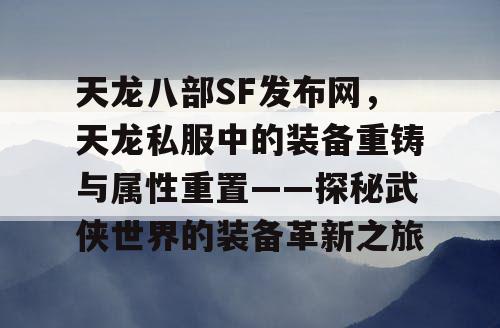 天龙八部SF发布网，天龙私服中的装备重铸与属性重置——探秘武侠世界的装备革新之旅